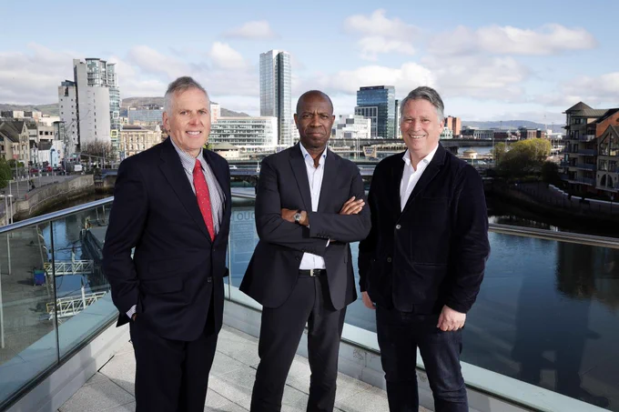 Pictured at the ICC in Belfast at the launch of the strategy are (L-R) Sir David Sterling KCB Chairperson of Northern Ireland Screen, Clive Myrie, journalist and broadcaster and Richard Williams, Chief Executive of Northern Ireland Screen.