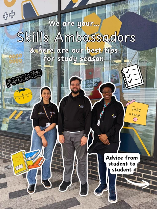 Image of skills ambassadors sharing their top tips for study season