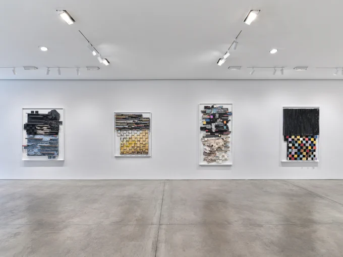 Installation image, Leonardo Drew, Pace Prints, 2026.