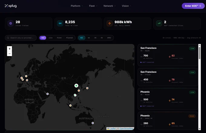 Xplug AI Global AV Fleet Map