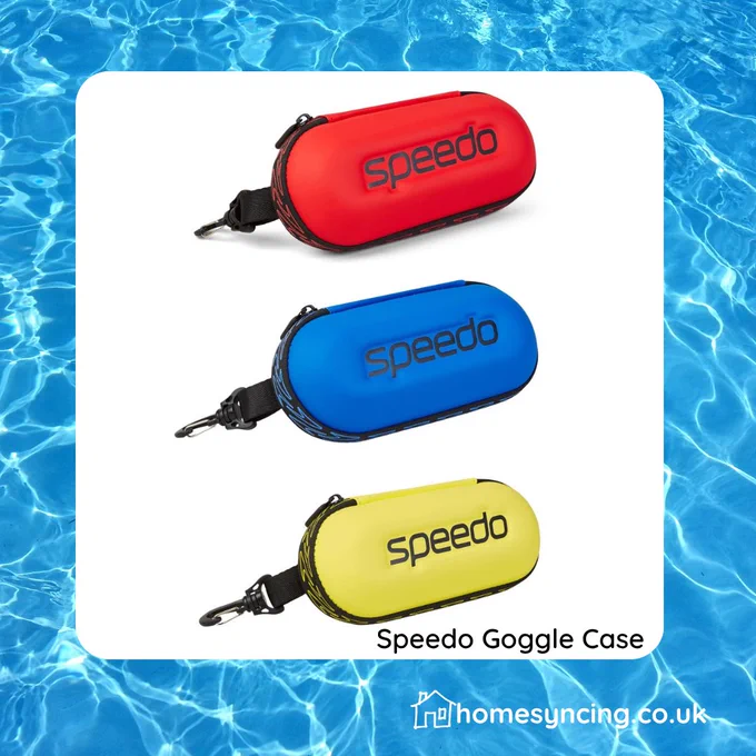 Speedo Goggles Storage Case.
red, blue and yellow finish.
homesyncing.co.uk