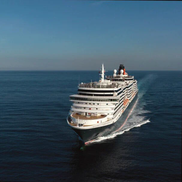 The Cunard Liner, Queen Victoria, sailing on the seas. 