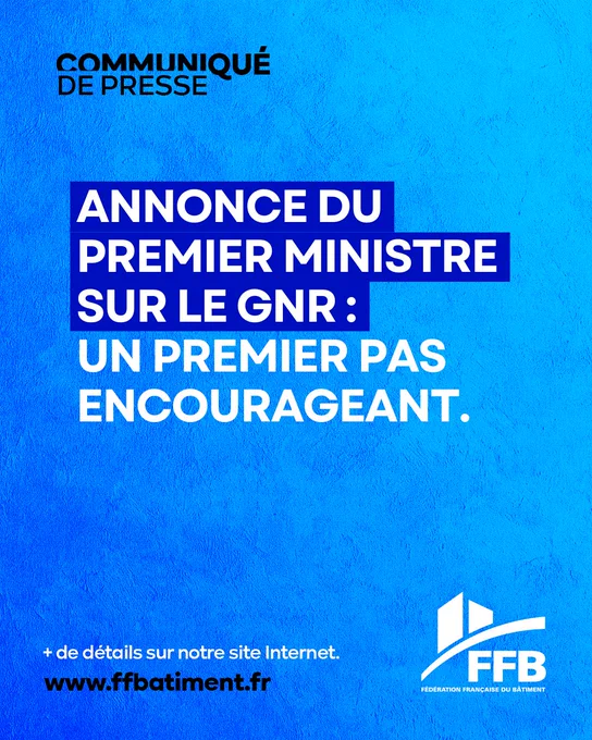 Communiqué de presse - Annonce du Premier ministre sur le GNR : un premier pas encourageant