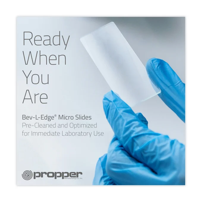 Bev-L-Edge® Microscope Slides feature ground beveled edges and clipped corners for a safer, smoother experience. Pre-cleaned water-white glass ensures your results are always crystal clear.

Available in Plain or Twin-Frost®: https://bit.ly/Bev-L-Edge