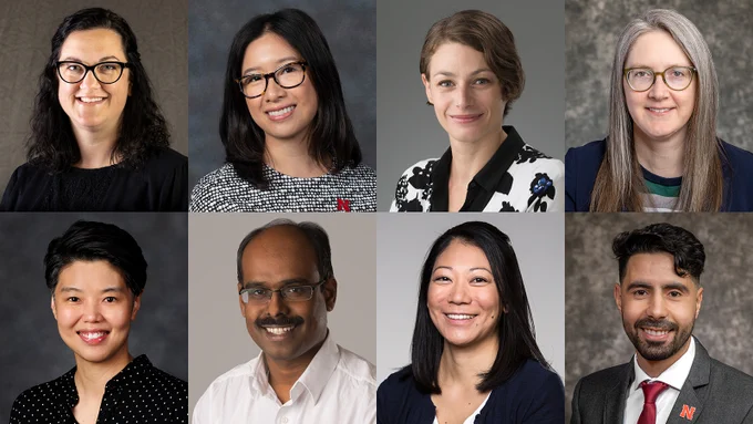top, from left: Tricia Gray, Patty Kuo, Sarah Zuckerman, Lorraine Males; bottom, from left: Mun Yuk Chin, Sathish Kumar Natarajan, Emily Wakefield, Hamza Rfissa