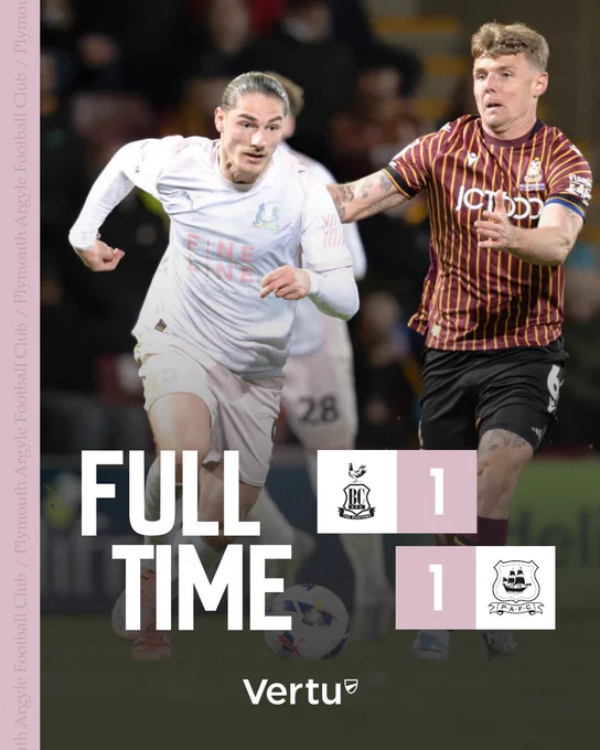 A graphic showing the full-time score, 1-1.
