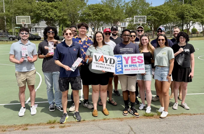 A group of Virginia Young Dems canvassing in Richmond, Virginia, ahead of today’s referendum.