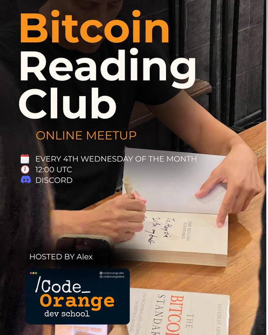 code orange dev school bitcoin reading club