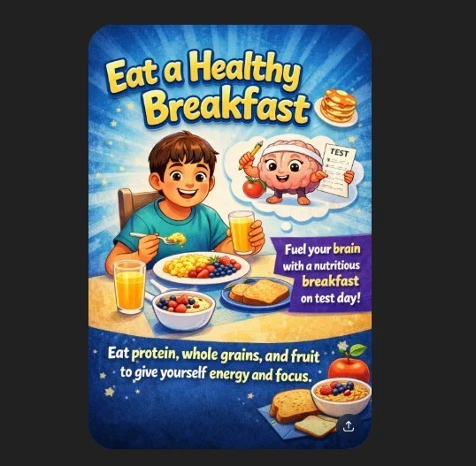 GMAS Testing Tip #2 EAT A HEALTHY BREAKFAST