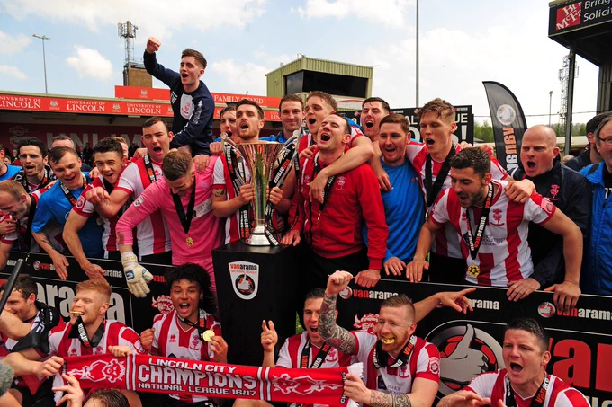 City players with the National League trophy.