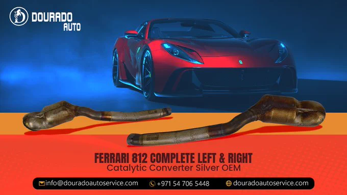 Ferrari 812 OEM Left Silver Catalytic Converters