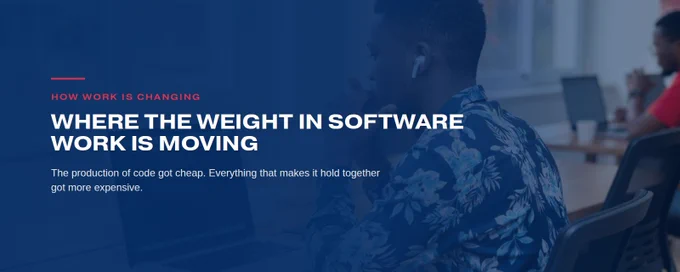 Where the weight in software work is moving