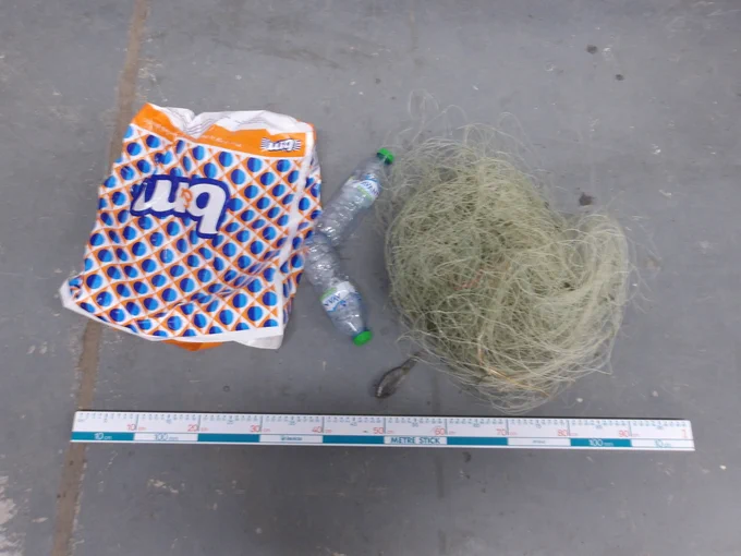 The illegal gill fishing net was found in a carrier bag along with plastic bottles that had been used as a float for the net. 

From the surface, the bottles look like discarded rubbish and help to hide what lies beneath in the water.

The unlicenced net had been used in the River Wear - one of the best sea trout and salmon rivers in England - at Stanhope in Upper Weardale.