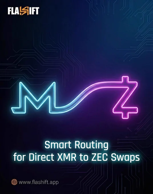 Smart Routing for Direct XMR to ZEC Swaps via Flashift.