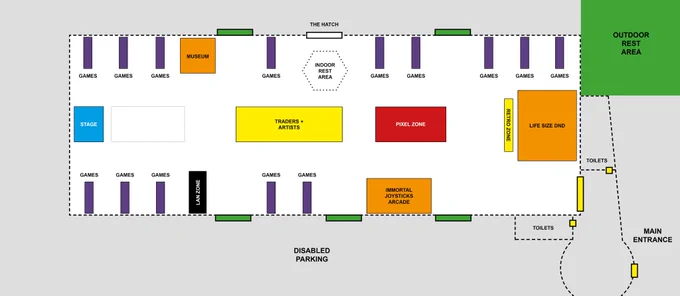 Detailed floor plan for Debug Games Festival 2026