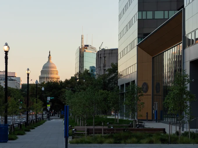 sunset over the capitol campus