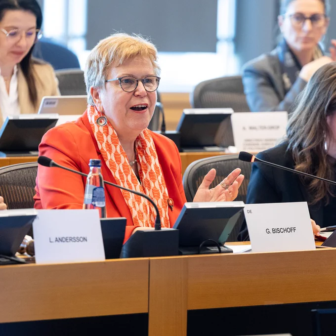Rapporteur Gabriele Bischoff speaking