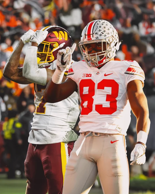 Photo of Terry McLaurin in both his Ohio State uniform and Commanders uniform.