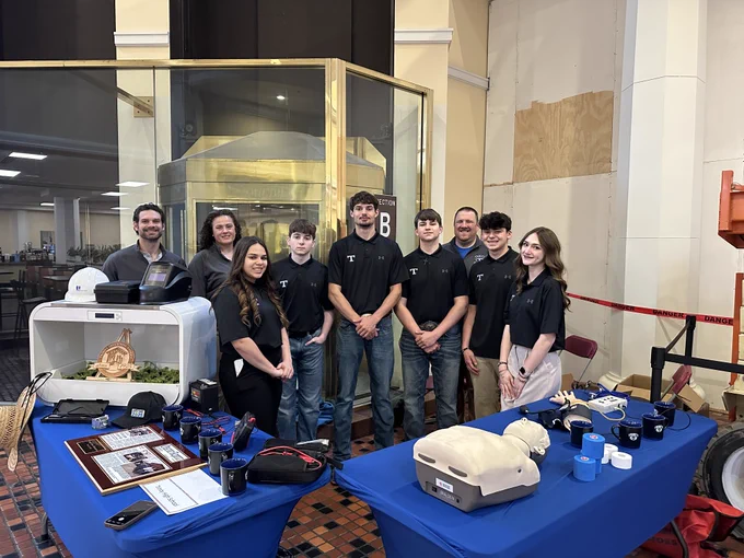 Pictured, from left, are Ryan Coyle, power motor sports instructor; Jeannette Hartley, ag instructor; Taaliyah Wright, junior; Noah Fritz, junior; Sam Johnson, junior; Brandon Hoy, sophomore; Ian Killen, sports medicine instructor; Lucas Dzikowski, junior; and Lucy O’Neal, sophomore.