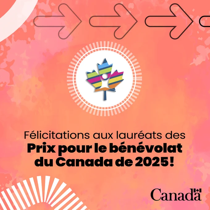 Félicitation aux lauréats des prix pour le bénévolat du Canada de 2025!