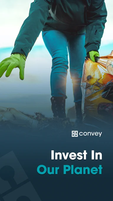 Person recycling with text overlay "Invest In Our Planet"