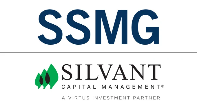 Image is text: Virtus Silvant Small/Mid Growth ETF (SSMG) ticker placed above logo for Silvant Capital Management