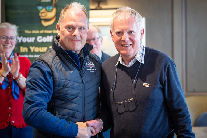 SSAFA CEO Steve Shell (left) with William Sutherland, Chair of SSAFA Caithness and Sutherland Branch.