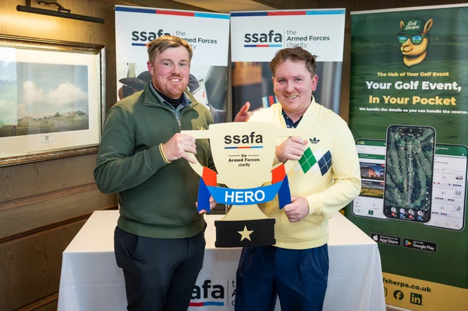Gerard Wood (left) and Gerard Young, winners of the SSAFA Royal Dornoch Golf Day Pairs Stableford competition.