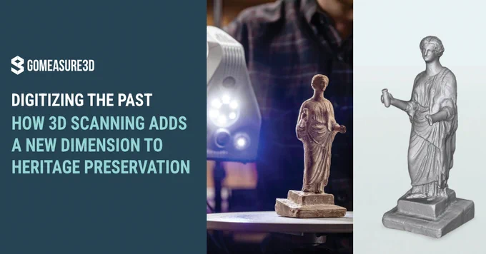 3D scanning a small statue using the Artec 3D scanner.