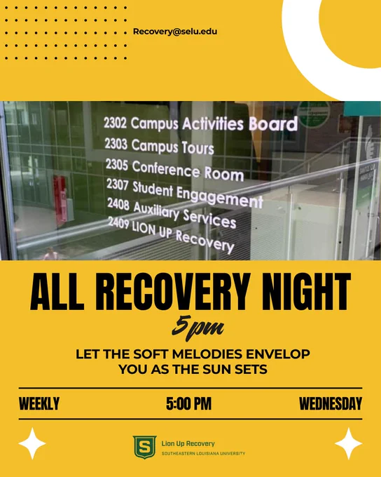 Image of the All recovery night flyer. 