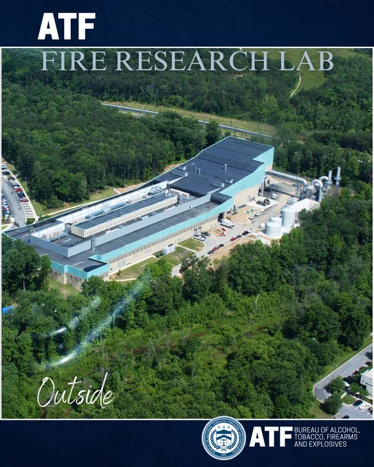 Aerial view of the ATF Fire Research Lab.