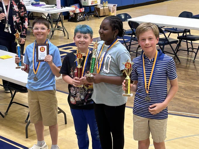 Top 4 students at AACPS 5th Grade 24 Game regional championship.