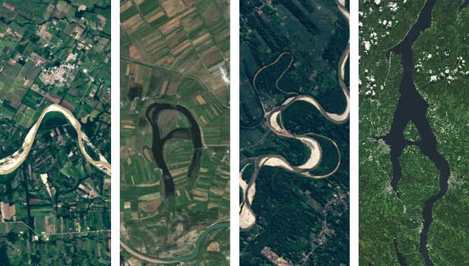 Landscape image collage spelling "NASA"