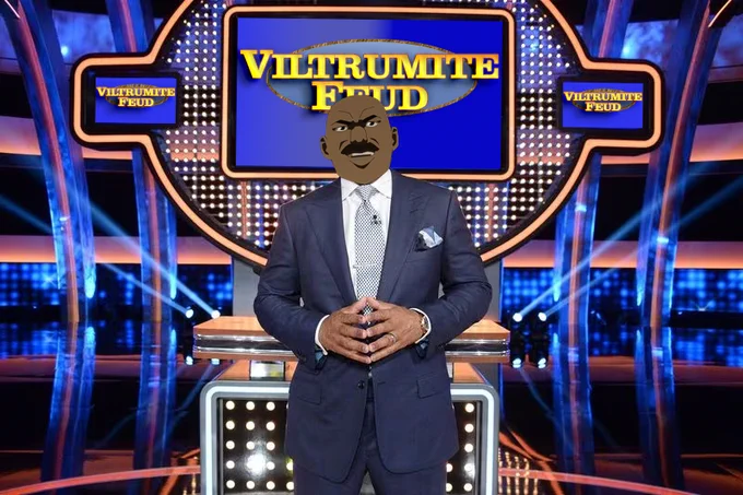 Lucan, looking very much like Steve Harvey, hosts a Viltrumite Feud