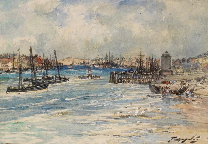 At auction, a signed watercolour by Thomas Swift Hutton
(1865-1935), "North Shields looking inland".

34 x 41.5cms.

From a label to the reverse, the painting was at one time with Ian Sharp Antiques of Front Street, Tynemouth. Long gone & missed!

Image: Anderson & Garland Ltd.