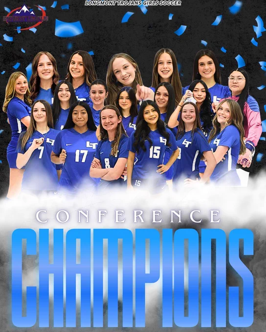 Girls soccer team poses as conference champs!