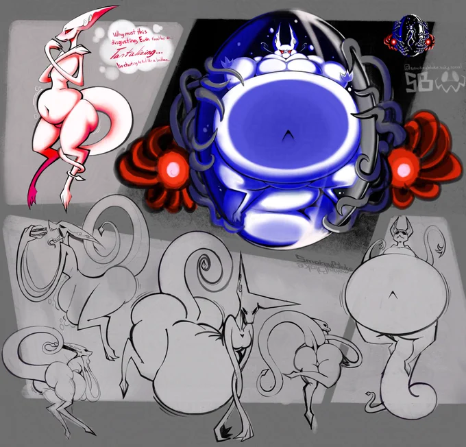 Sketch page featuring many fat giegues
