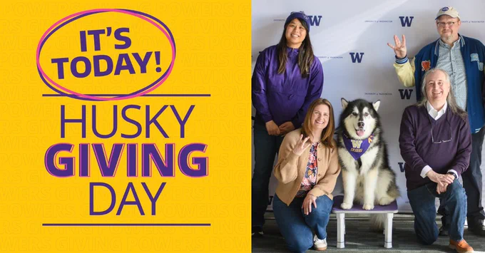 I'ts Today! Husky Giving Day - Group of UW employees with Dubs