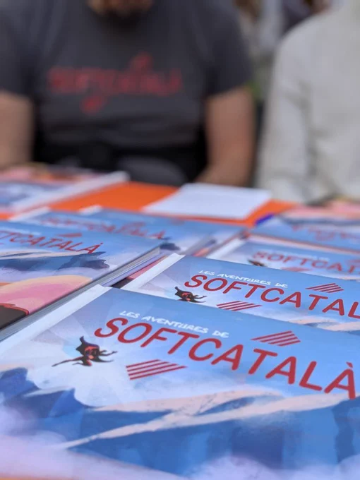 Còmic de Softcatalà a la Fira de Sant Jordi en Barcelona.