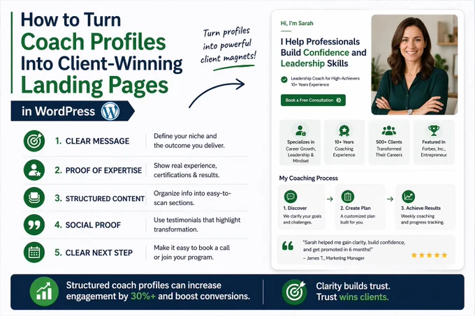 How to Turn Coach Profiles Into Client-Winning Landing Pages in WordPress
