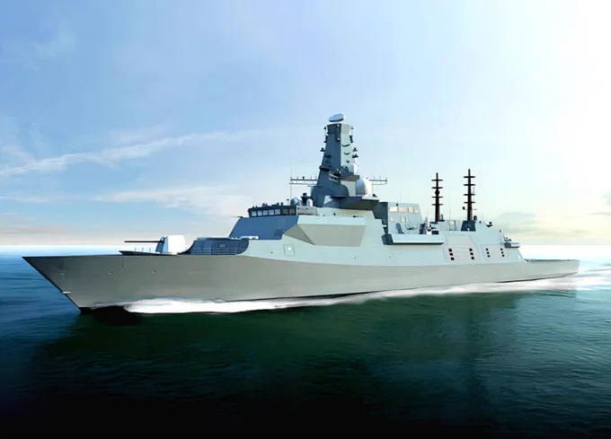 CGI depiction of Type 26 frigate. BAES image.