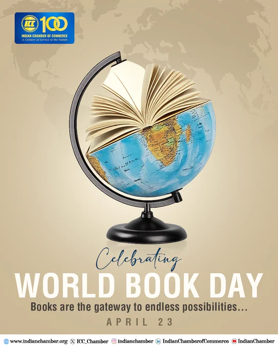 Indian Chamber of Commerce, celebrating a century of service, honours the power of books as gateways to knowledge, imagination, and progress. 

On this day, we reaffirm our commitment to protecting creativity and respecting copyright — ensuring that authors, publishers, and creators continue to inspire generations.

#WorldBookDay #CopyrightMatters #CelebrateReading #ProtectCreativity #IndianChamberOfCommerce
