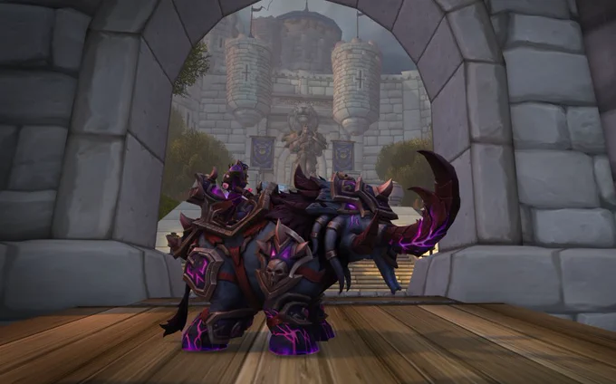A screenshot of the Thunder-Ridged Elekk mount.
