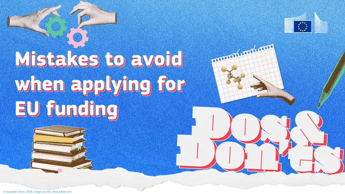 Visual with the text: Mistakes to avoid when applying for EU funding
