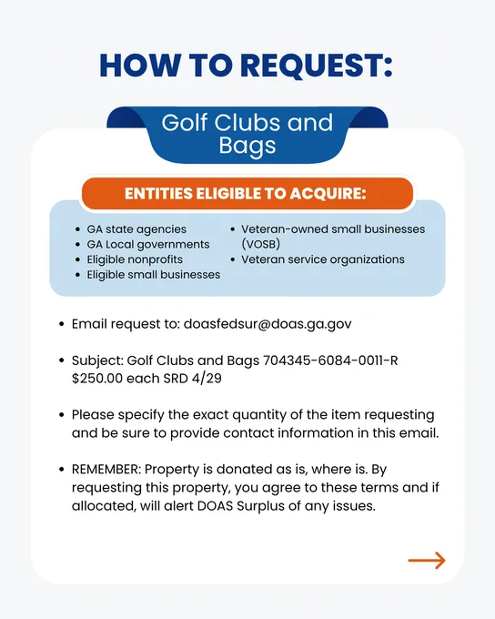 Graphic  includes written text that informs the reader on how to acquire the item. To request the item email doasfedsur@doas.ga.gov 