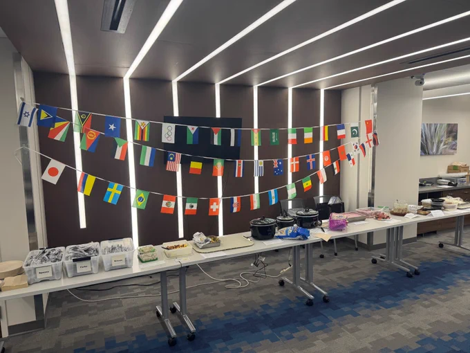Image of potluck set up.