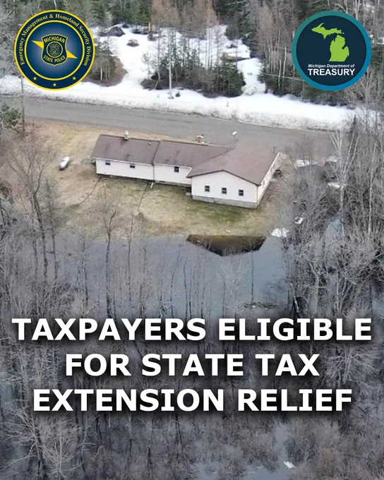 graphic that says "Taxpayers eligible for state tax extension relief"