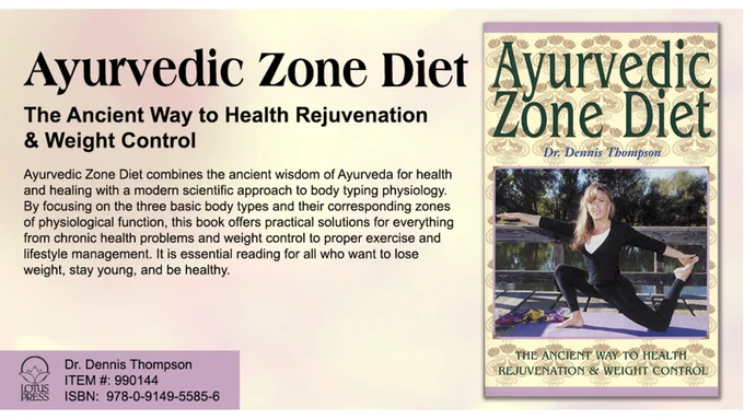 Ayurvedic Zone Diet - Thompson, Dr. Dennis -  It is essential reading for all who want to lose weight, stay young, and be healthy. Focsuing on the 3 basic body types. https://www.lotuspress.com/products/tao-and-dharma-chinese-medicine-and-ayurveda-990114 
#zonediet #ayurveda #rejuvenate #ayurveda #weightloss #weightcontrol