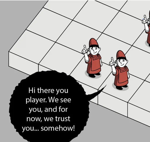 Conversion sketch from Revolt Of The Commons design document: units in game talking to the player.