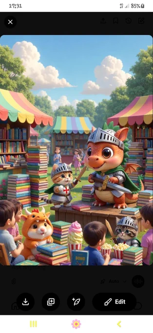 Hamsters, Kitties and Dragon in costumes at the Book fair, kids enjoying the performance and fun